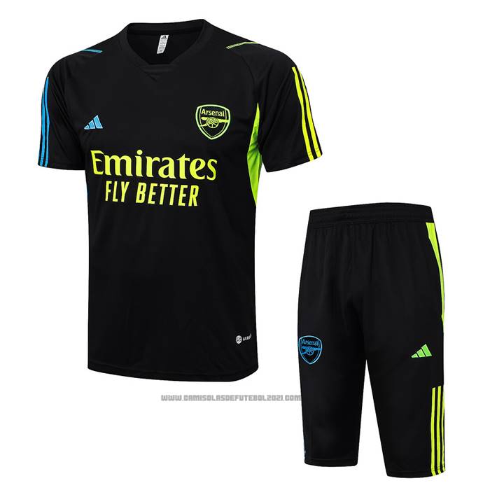 Fato de Treino Arsenal Manga Curta 2023-2024 Preto - Calcas Curta